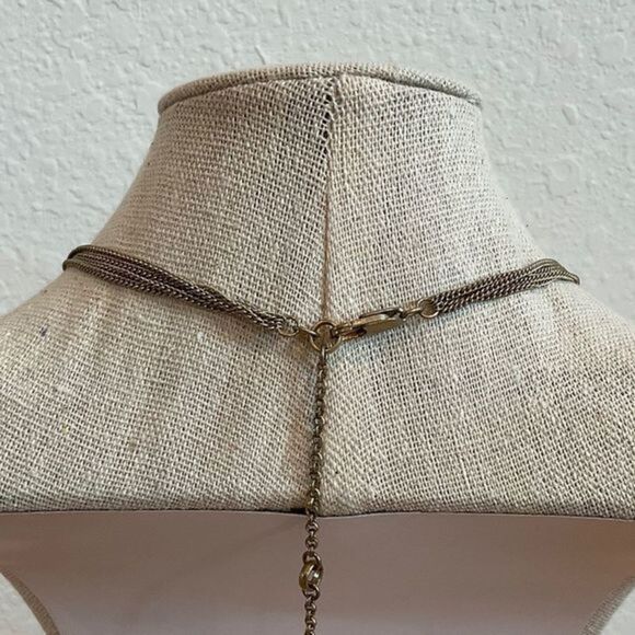 NWOT Kenneth Cole Multi-Chain Orange Pendant Gold Tone - Picture 5 of 5